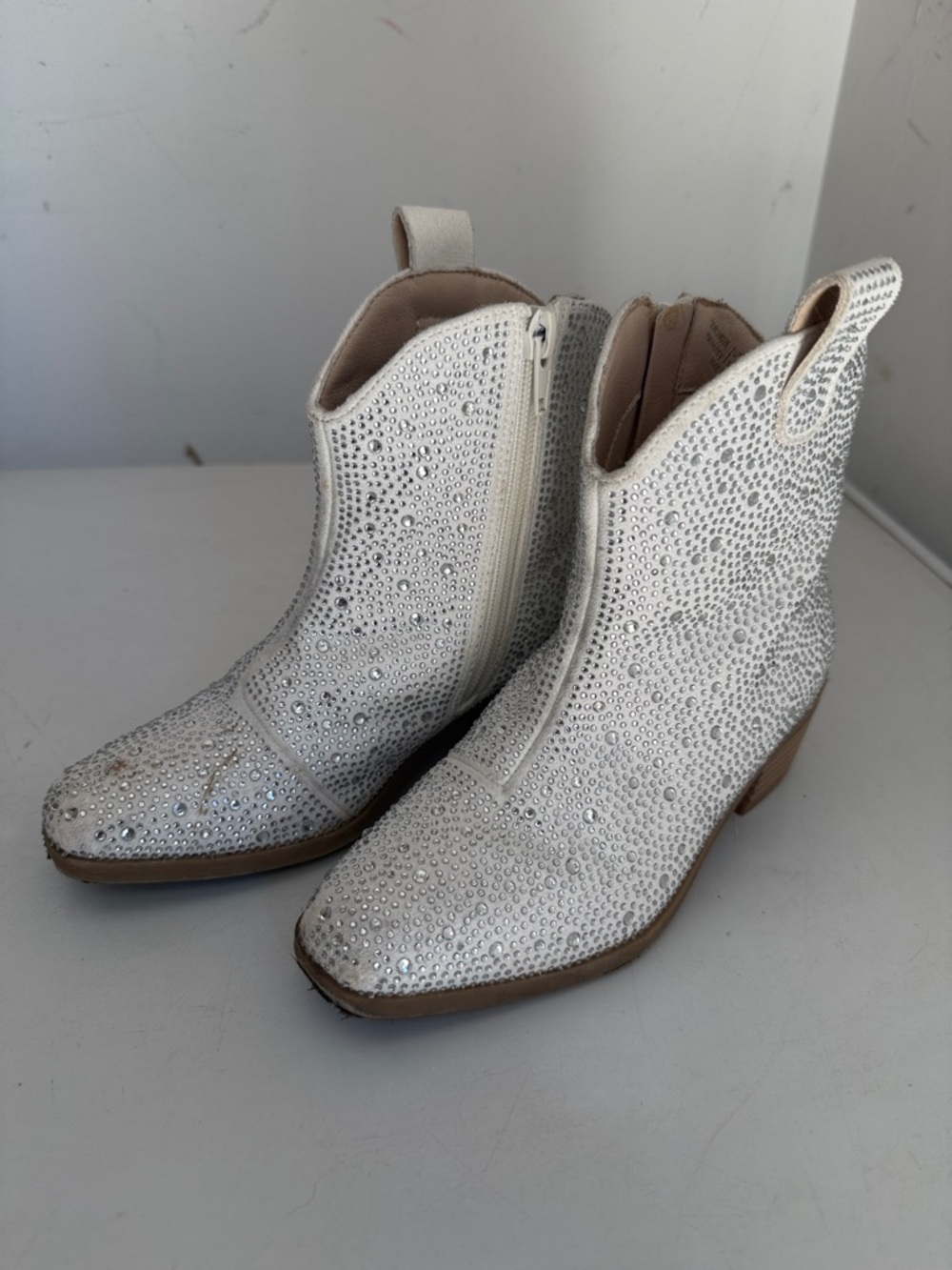 π’Swiftie Boots Toddler Girls Silver Rhinestone Cowboy Boots Dream Pairs Size 12 - Picture 2 of 9